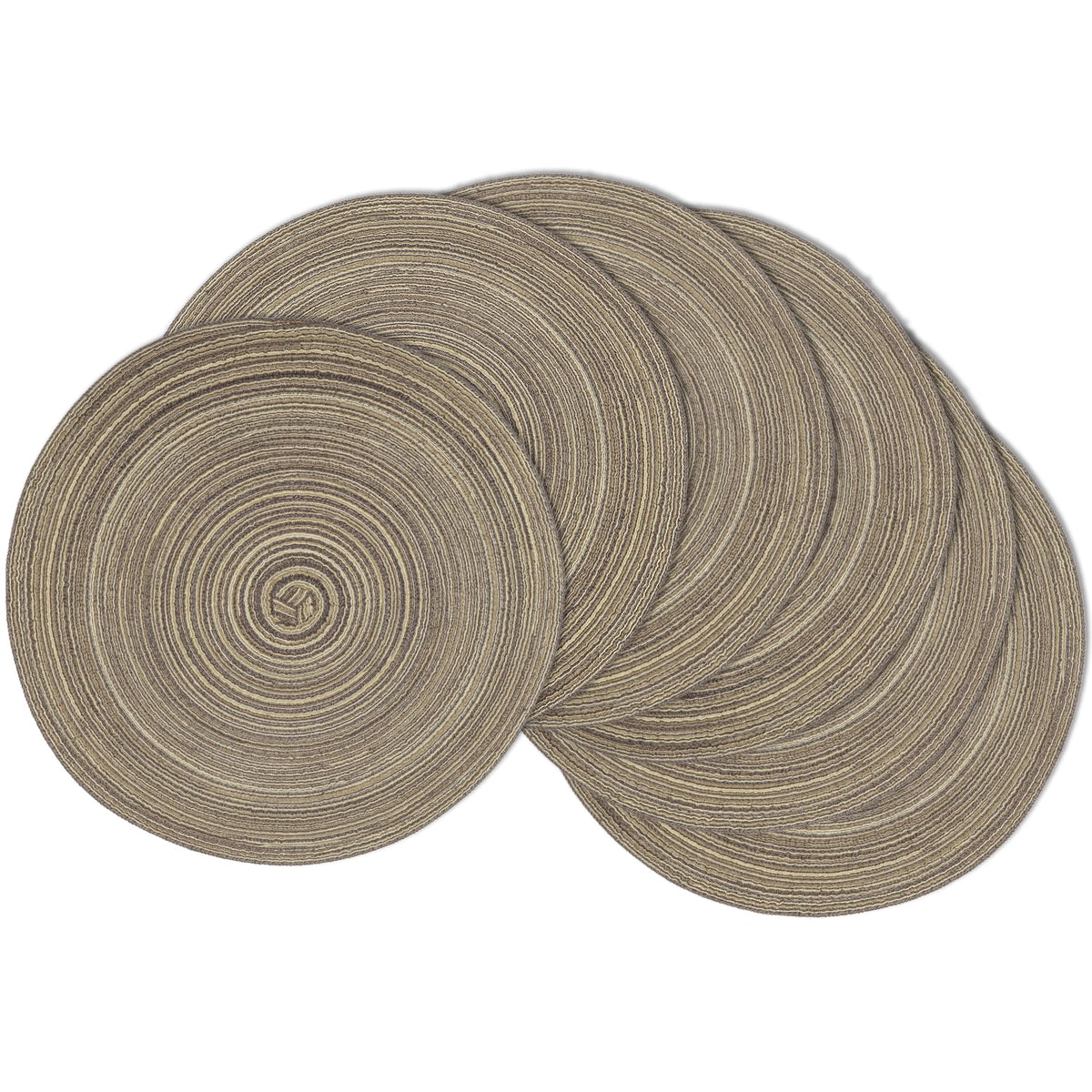 MIAOMIAO Round Placemats Set of 6 Braided Dining Table Kitchen Decor Mets
