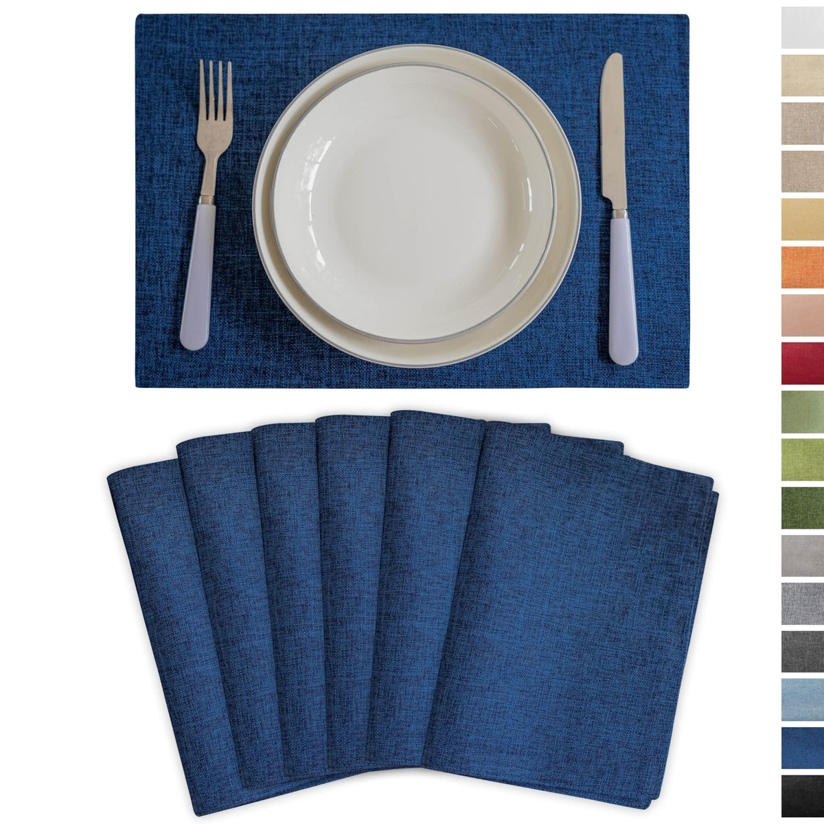 Demetex Cloth Placemats Green Set of 4 Vintage Textured Linen Place Mats Heat Resistant Plate Placemat for Kitchen Dinning Table, Green