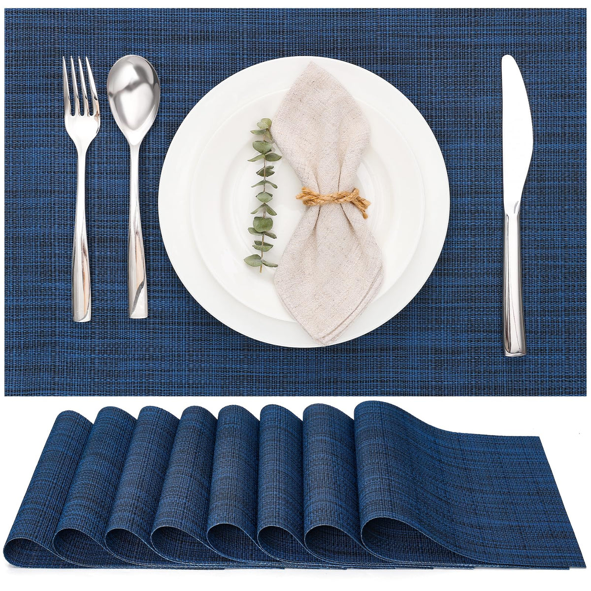 Myir JUN Orange Placemats Set of 8 for Dining Table Thanksgiving Placemats