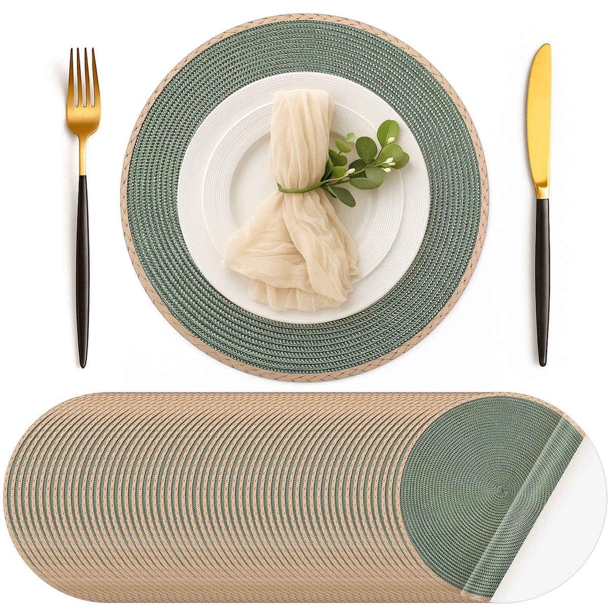 Geosar Disposable Paper Placemat Cotton Woven Look 13''