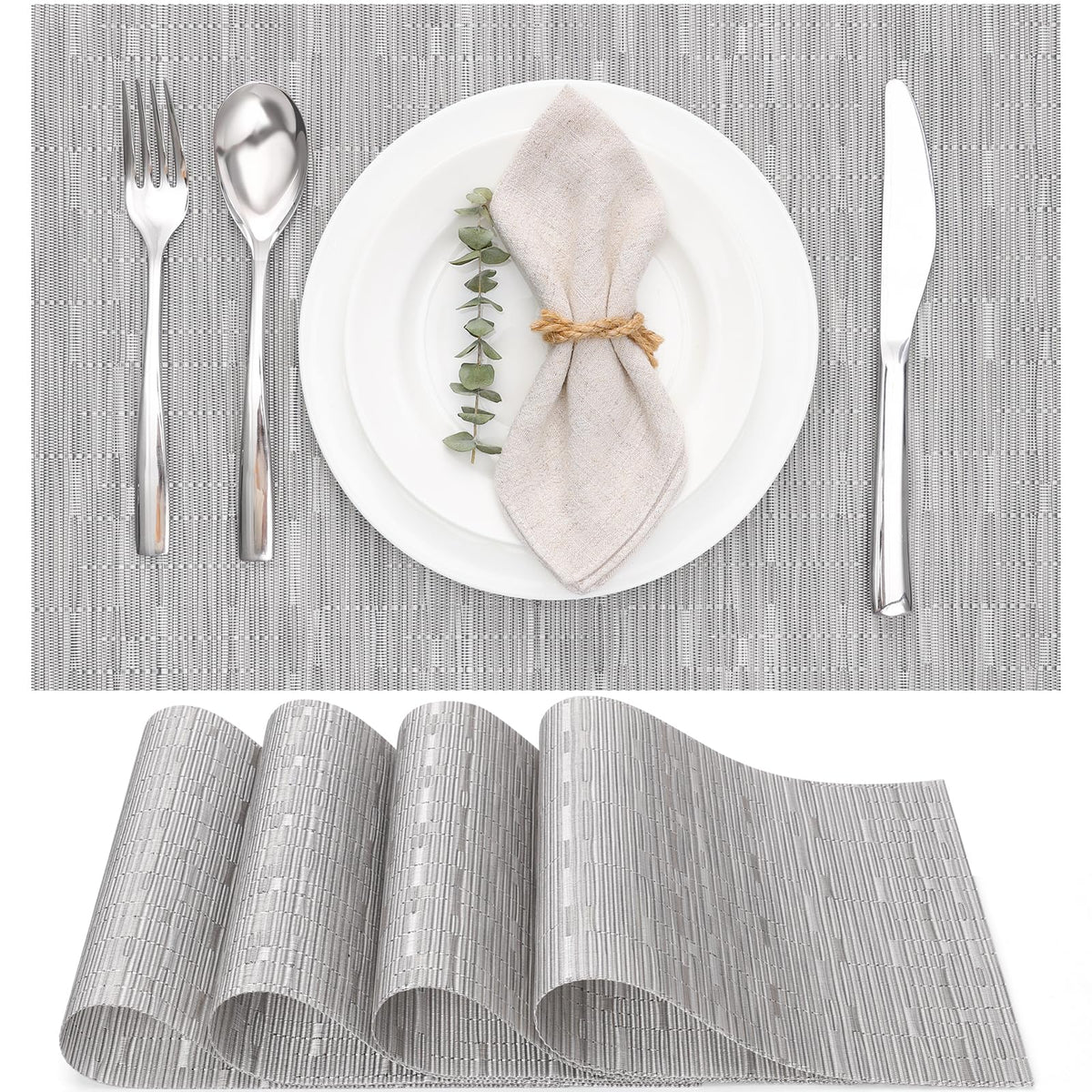 Myir JUN Orange Placemats Set of 8 for Dining Table Thanksgiving Placemats