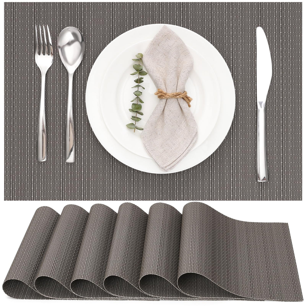 Myir JUN Orange Placemats Set of 8 for Dining Table Thanksgiving Placemats