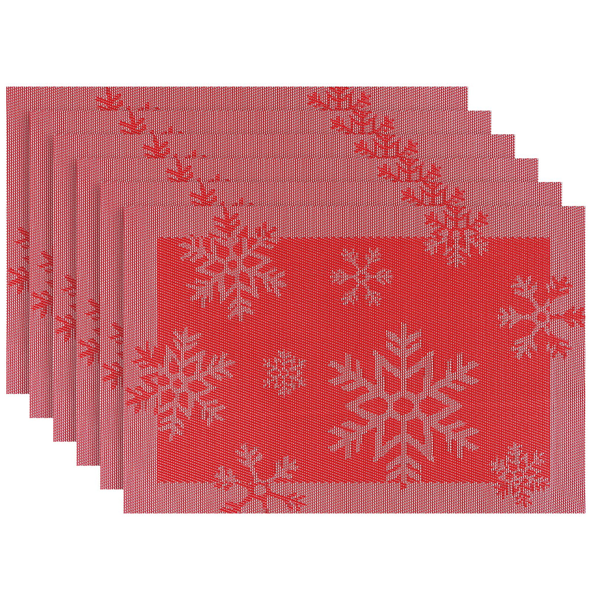 Aofmee Placemats, Placemats Set of 6, Heat Resistant Place Mats, Washable PVC Table Mats, Woven Vinyl Plastic Placemats for Dining Table, Non-Slip Stain Resistant Kitchen Table Placemats Easy to Clean