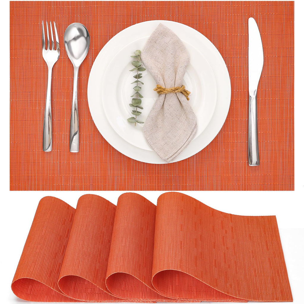 Myir JUN Orange Placemats Set of 8 for Dining Table Thanksgiving Placemats