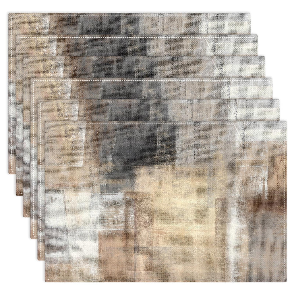 Emvency Farmhouse Placemats Set of 4, 12x18 Inch, Modern Abstract