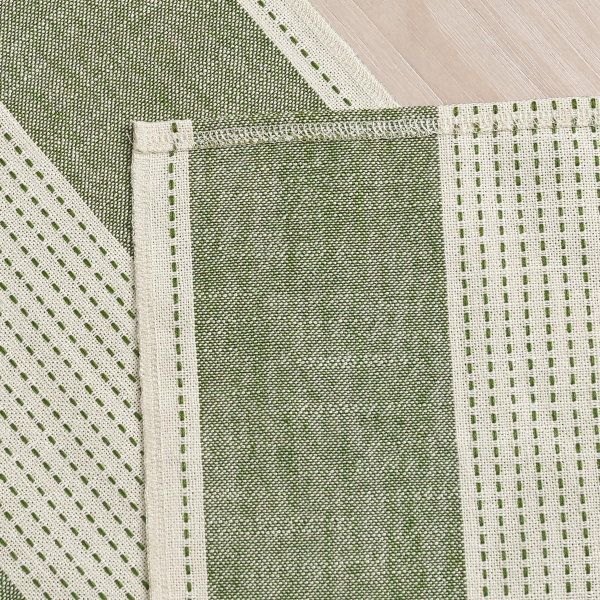 Artoid Mode Sage Green Farmhouse Rustic Table Runner, Seasonal Macrame Fabric Kitchen Dining Holiday Wedding Table Decor for Home Party 13x72 Inch