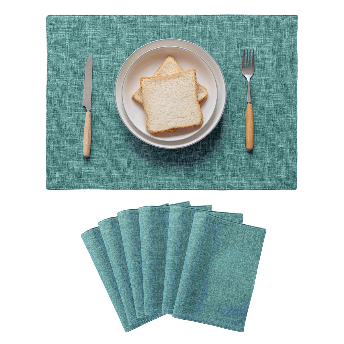 Home Brilliant Linen Placemats Set of 4 Heat Resistant Dining Table Cloth Place Mats Kitchen Table Mats Placemats Table Decor, Natural Linen