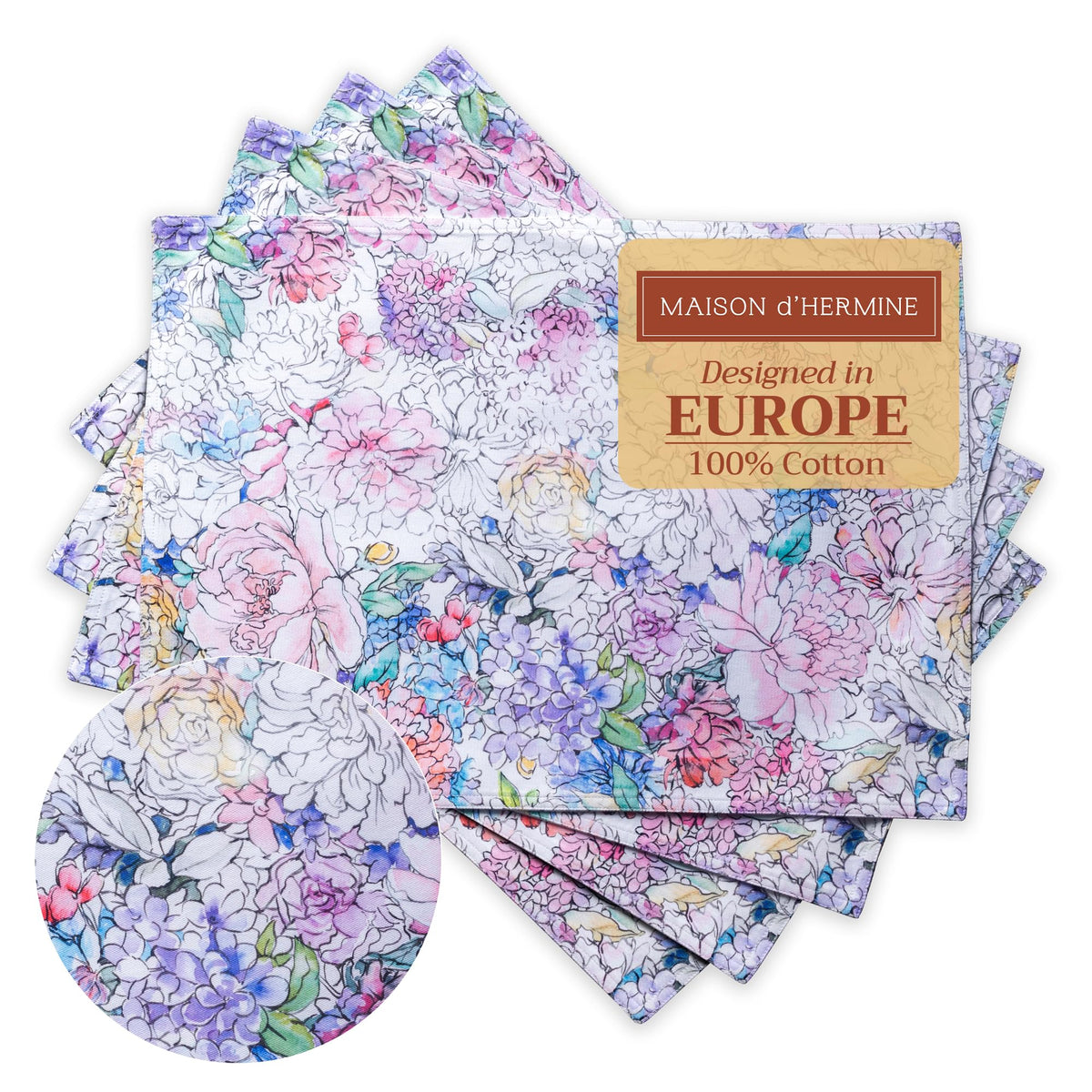 Maison d' Hermine Placemats Set of 4 Reusable 100% Cotton (13"x19")