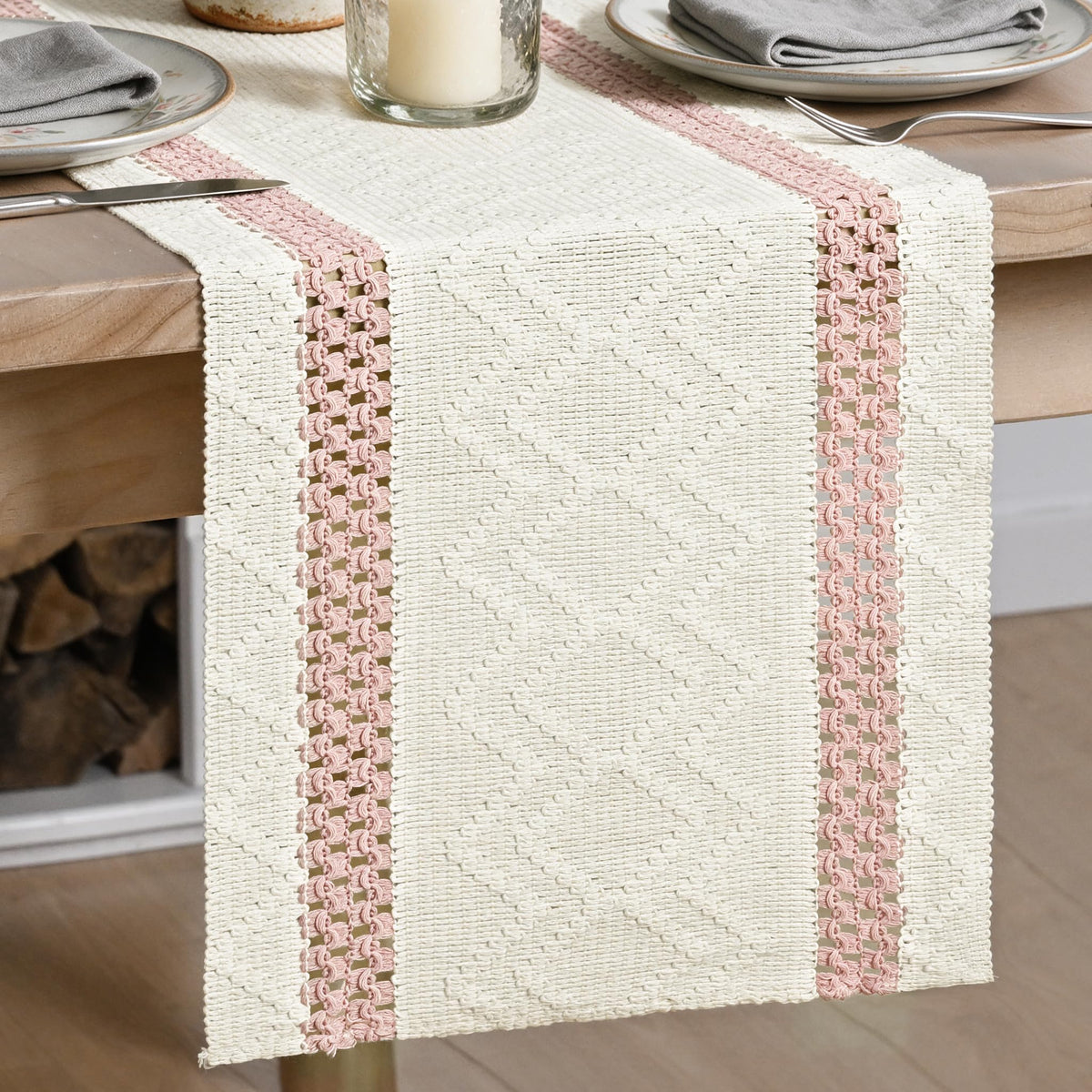 Artoid Mode Black Stripe Woven Rustic Table Runner 12x72 Inch