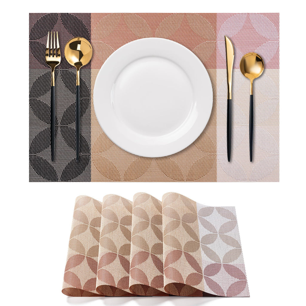 Placemats Set of 4 Washable Indoor(Beige)