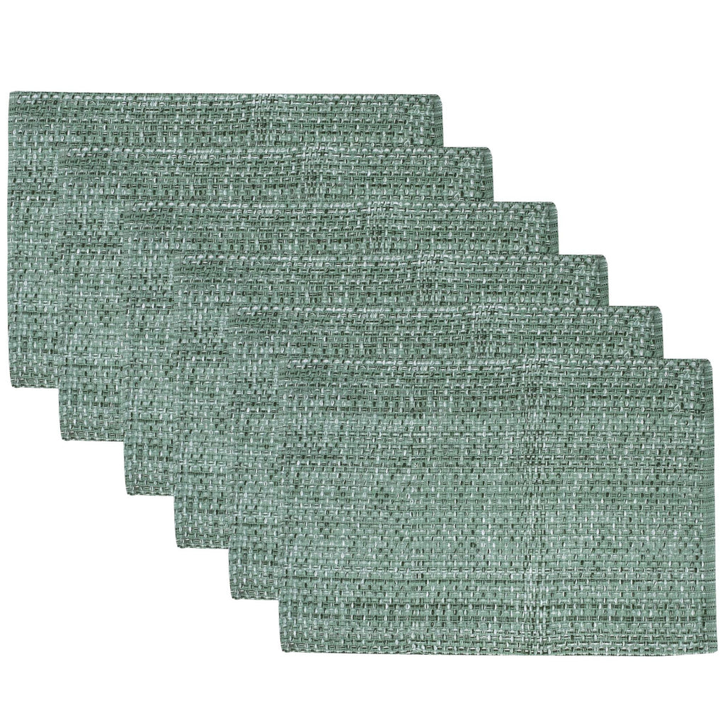 Sweet Home Collection 100% Cotton Placemats for Dining Room Rectangle Two Tone Woven Fabric 13" x 19" Soft Durable Table Mat Set, Set of 4, Eggshell