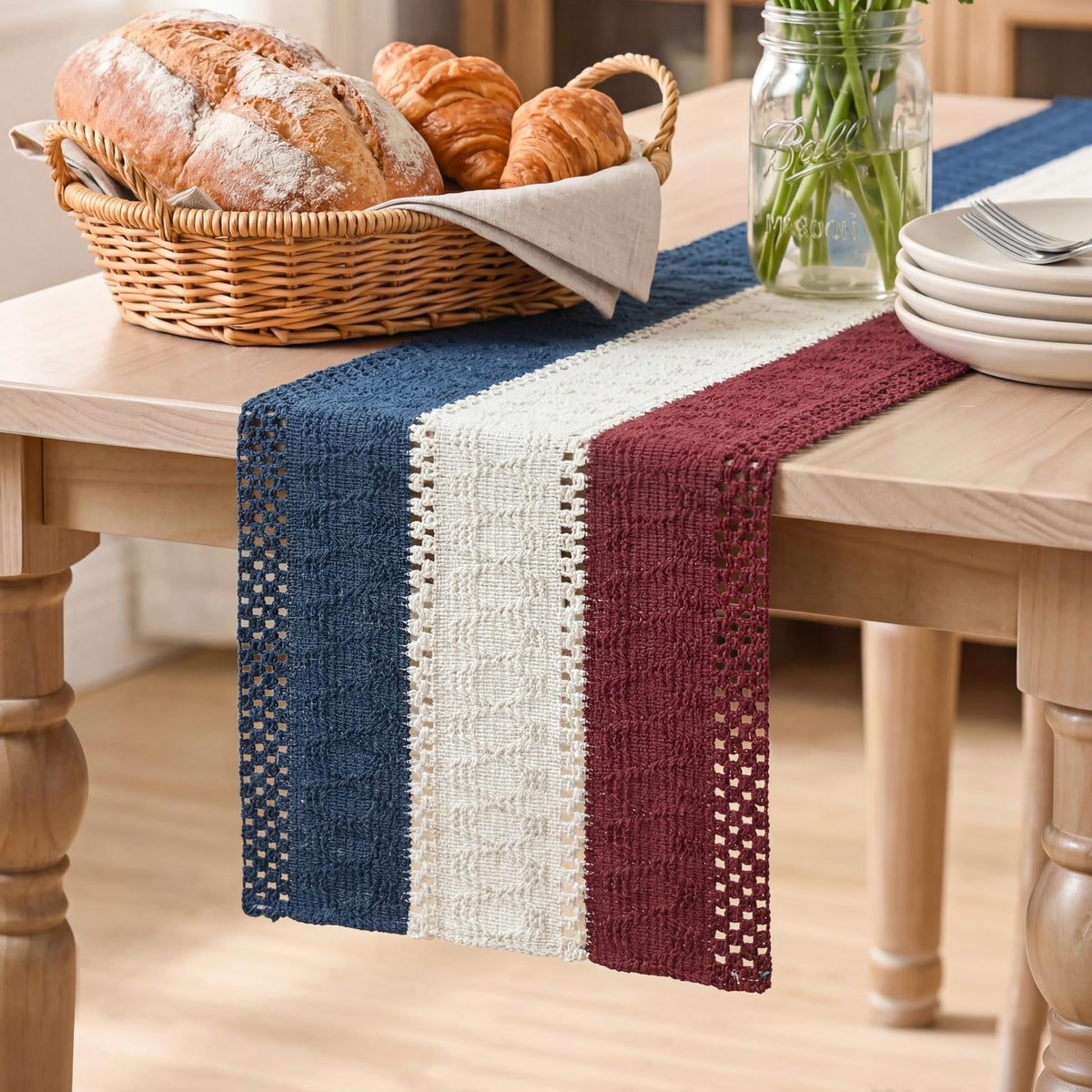 Artoid Mode Caramel Farmhouse Rustic Table Runner 12x72 Inch
