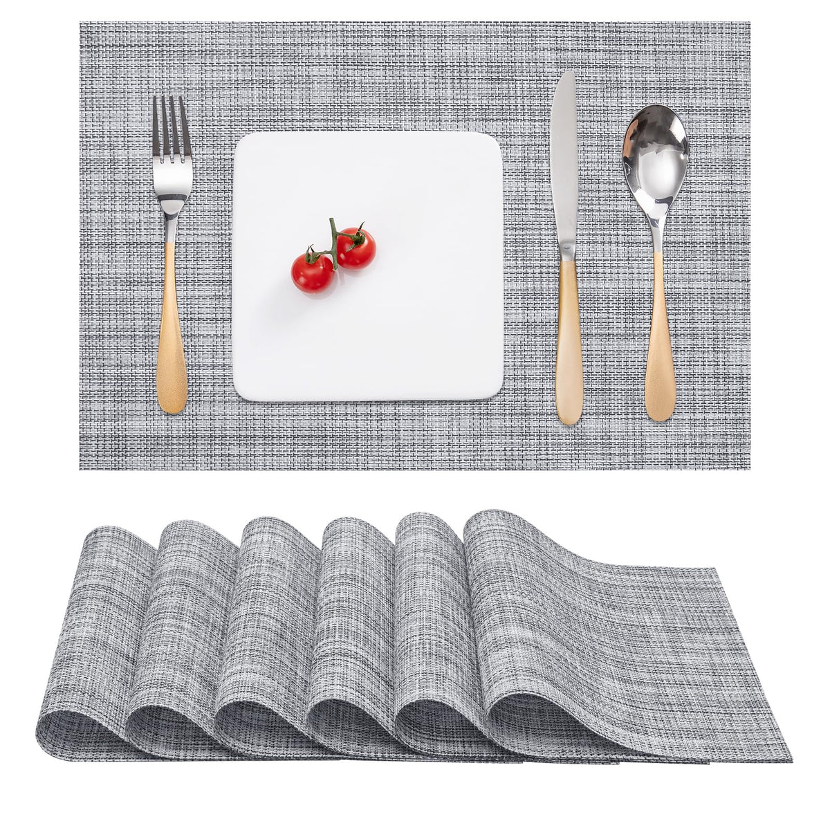 Myir JUN Orange Placemats Set of 8 for Dining Table Thanksgiving Placemats