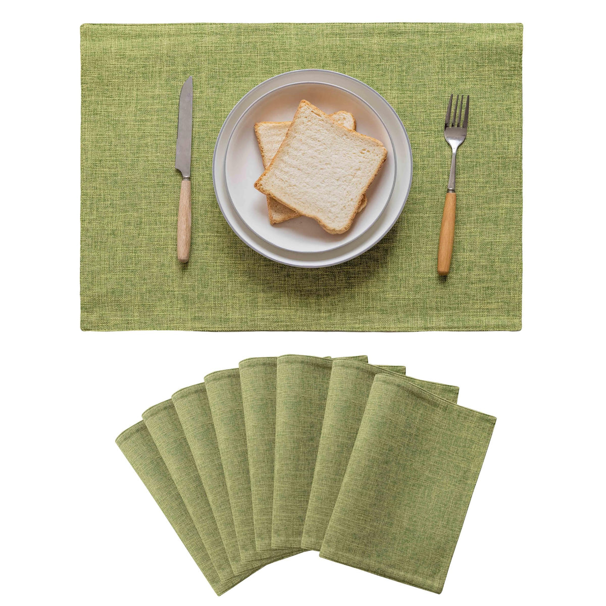 Home Brilliant Linen Placemats Set of 4 Heat Resistant Dining Table Cloth Place Mats Kitchen Table Mats Placemats Table Decor, Natural Linen