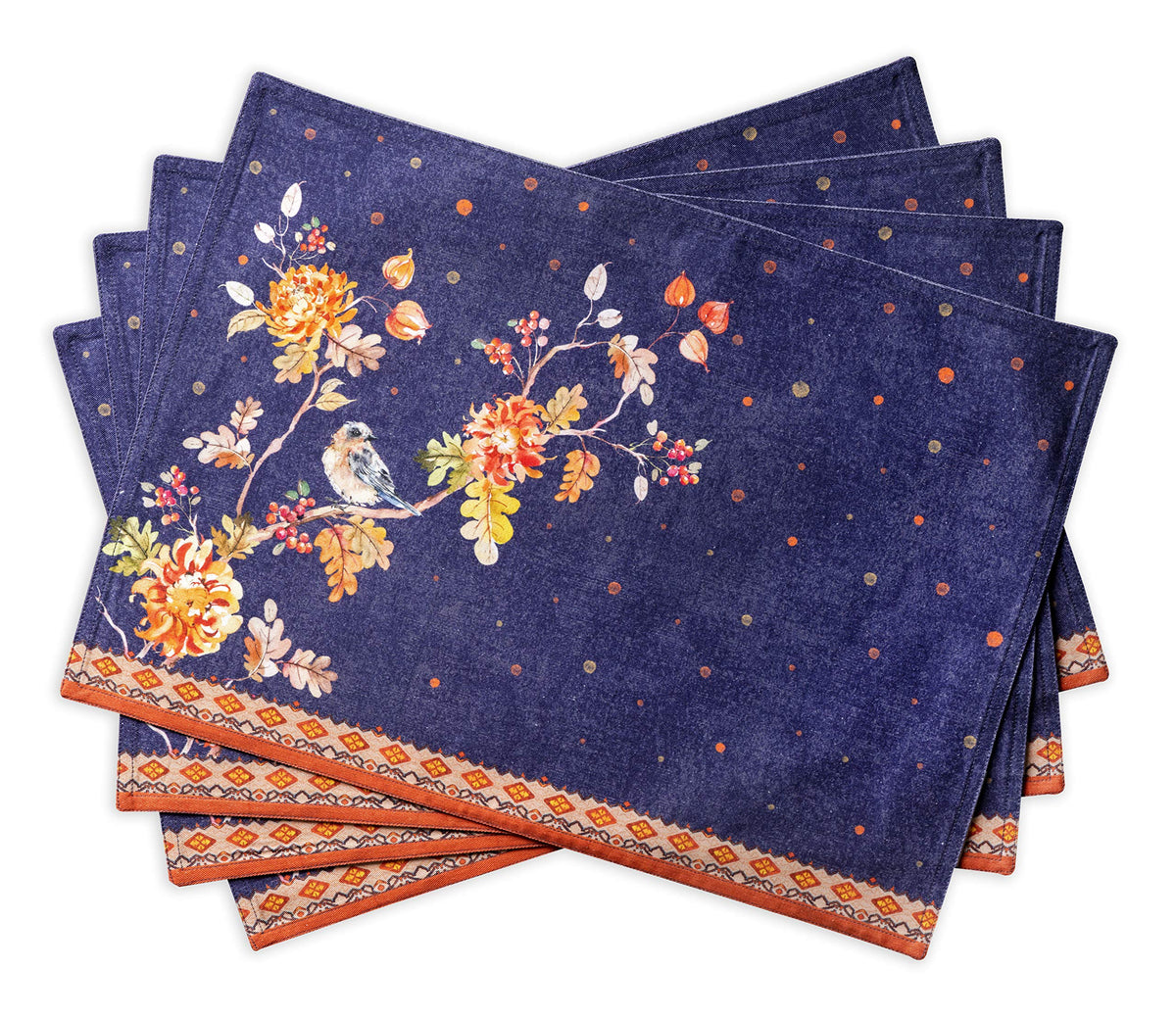 Maison d' Hermine Placemats Set of 4 Reusable 100% Cotton (13"x19")