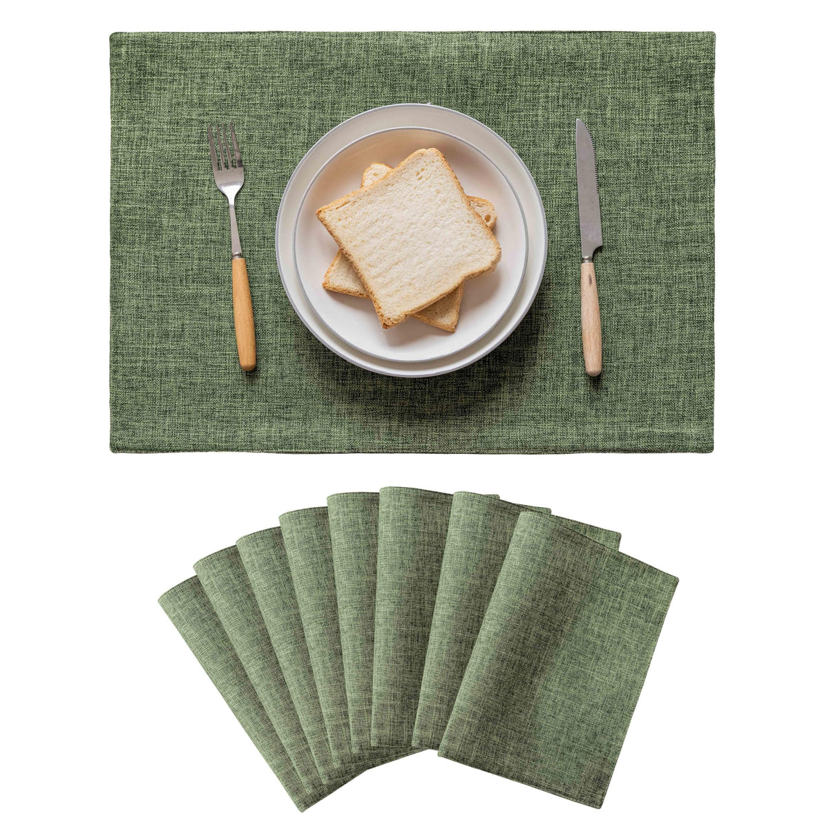 Home Brilliant Linen Placemats Set of 4 Heat Resistant Dining Table Cloth Place Mats Kitchen Table Mats Placemats Table Decor, Natural Linen
