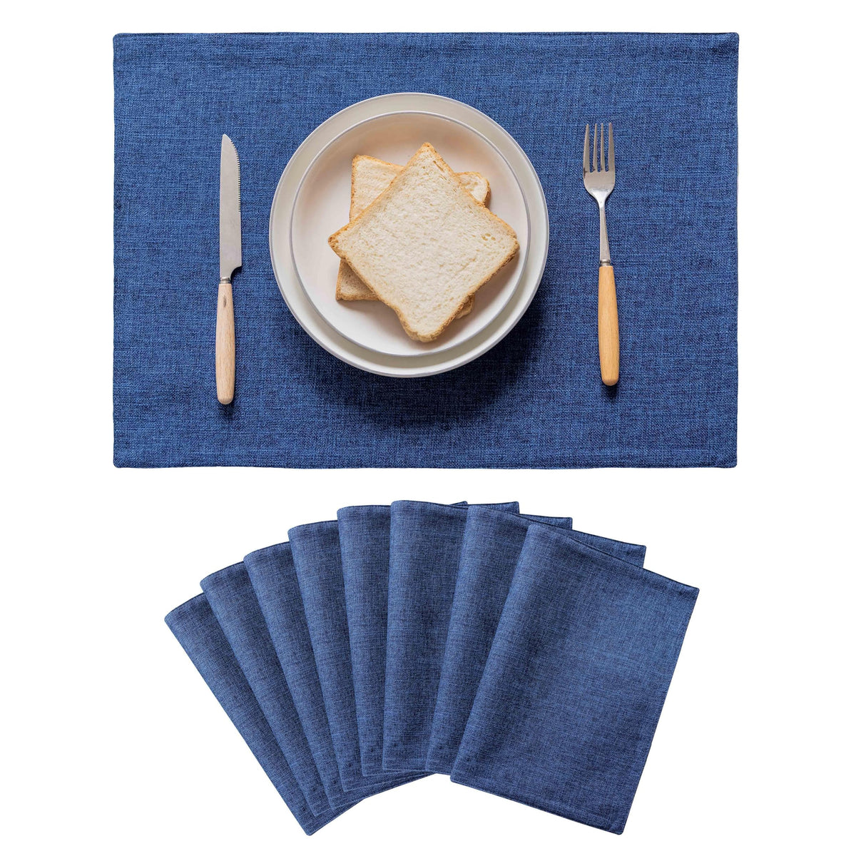 Home Brilliant Linen Placemats Set of 4 Heat Resistant Dining Table Cloth Place Mats Kitchen Table Mats Placemats Table Decor, Natural Linen