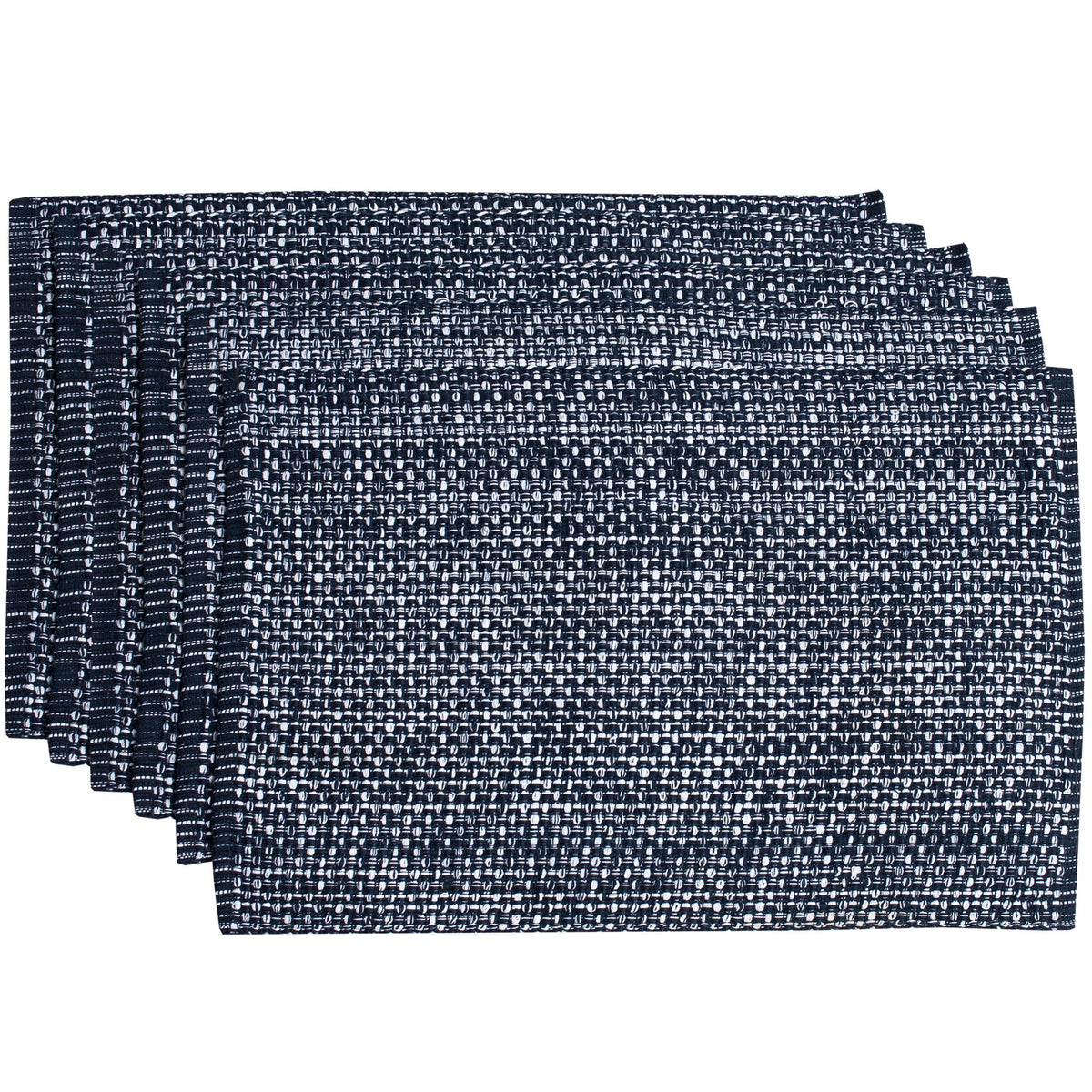 Sweet Home Collection 100% Cotton Placemats for Dining Room Rectangle Two Tone Woven Fabric 13" x 19" Soft Durable Table Mat Set, Set of 4, Eggshell